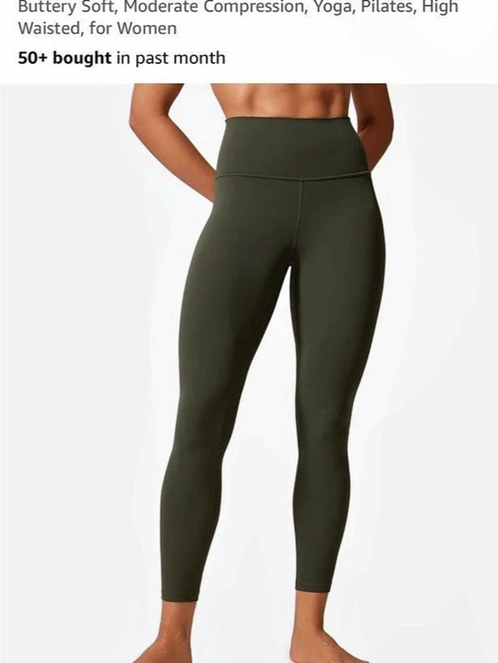 CRZ YOGA Butter Soft Yoga Leggings 25" Olive green Leggings- size XS
